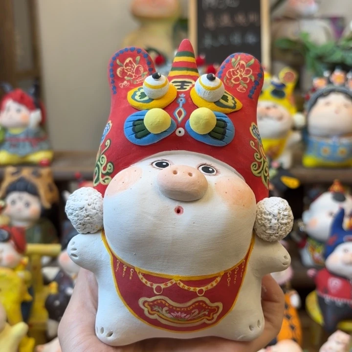 摆件手捏陶艺摆件