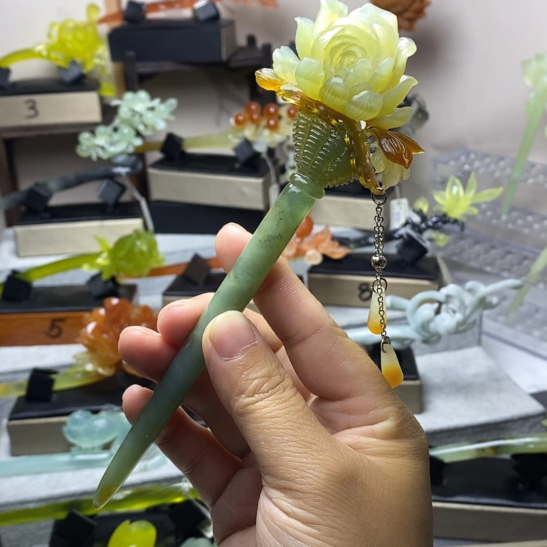 岫玉未镶嵌岫玉发簪