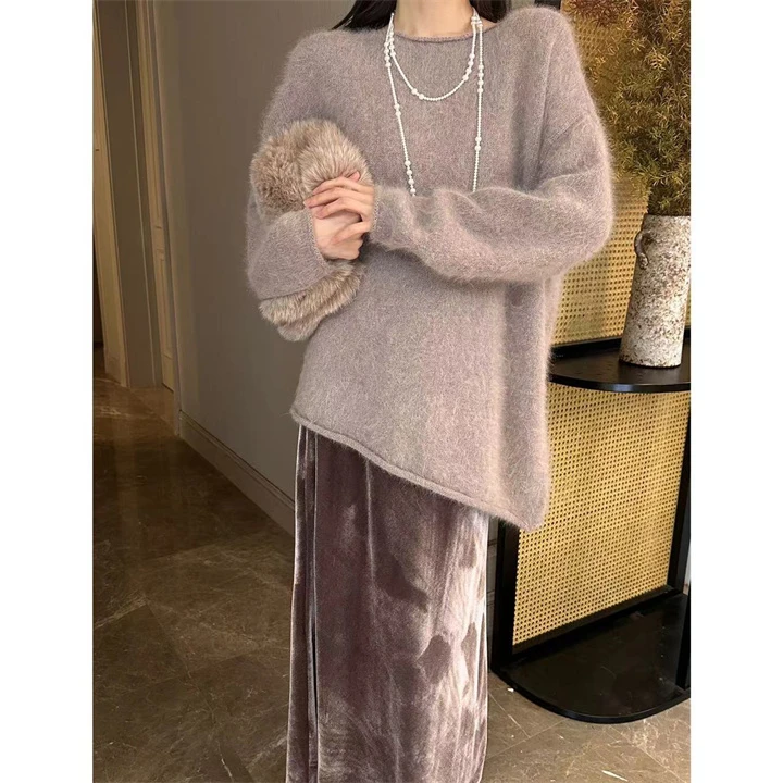 ELEVEN《奶香陷阱》秋冬百搭柔软舒适羊浣兔针织毛衣