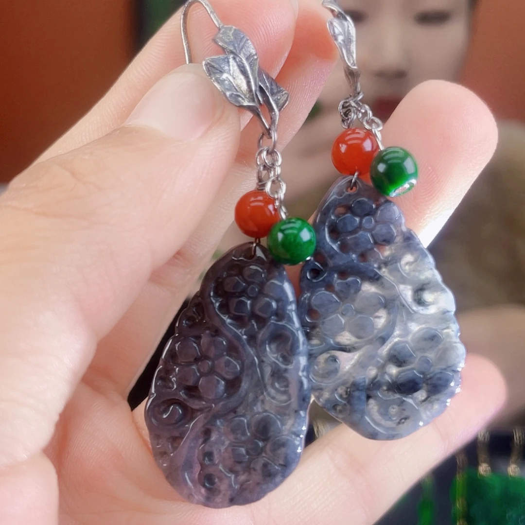 翡翠未镶嵌耳饰饰品