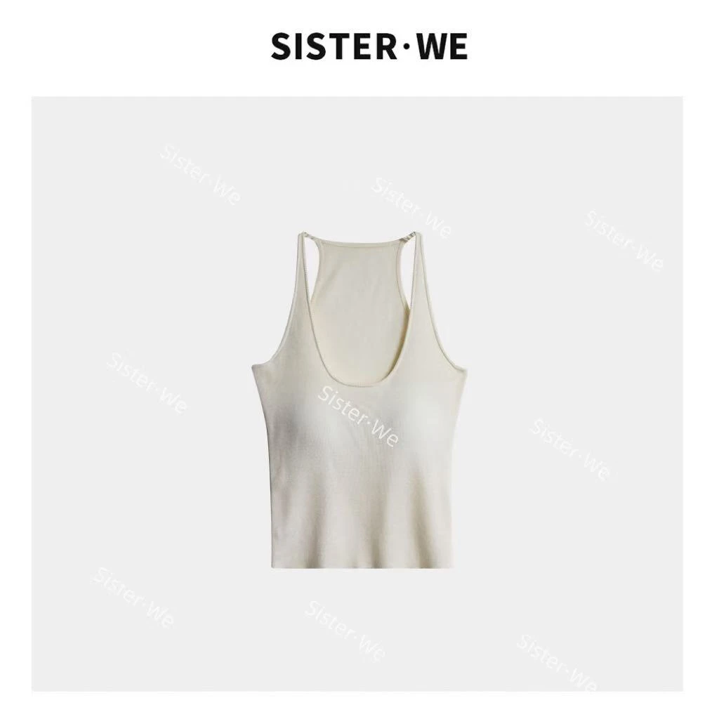 薇姐【痕间】Sister·We纯色无袖工字带胸垫背心 029713