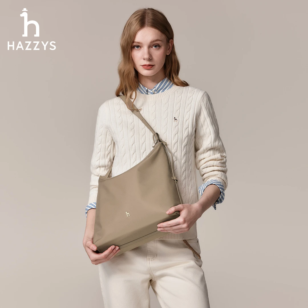 Hazzys哈吉斯女士通勤单肩包时尚休闲腋下包轻奢小众简约女包