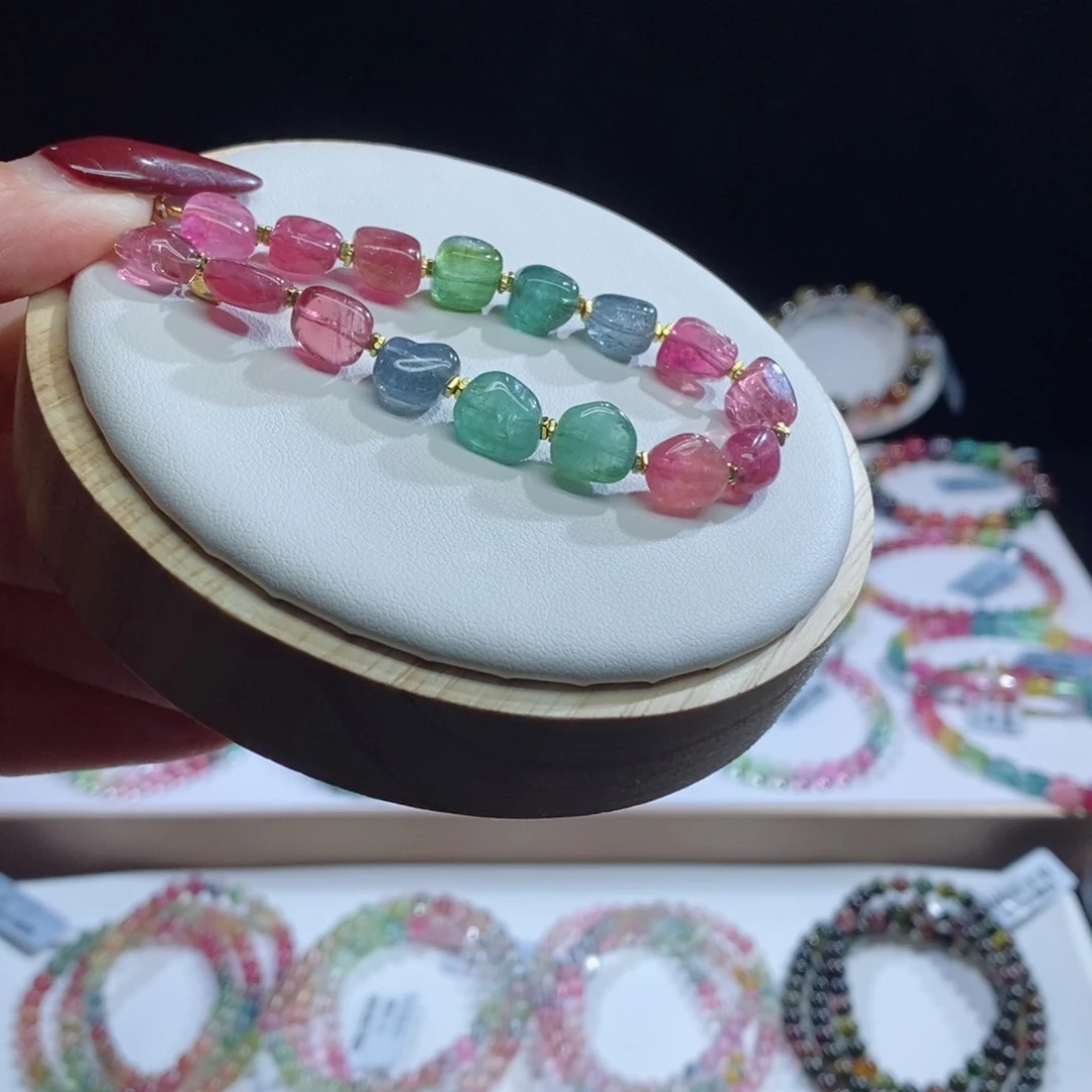 碧玺手链未镶嵌糖豆