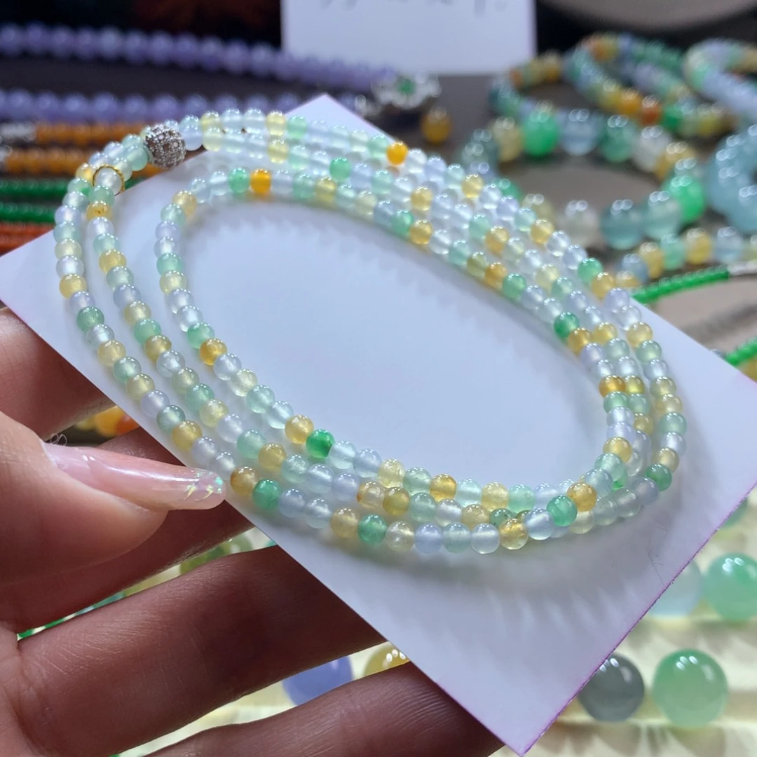 翡翠手链未镶嵌冰幻彩项链卡3.3