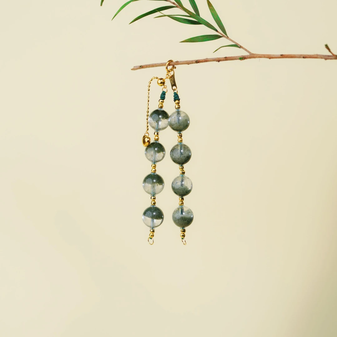 【应财】花奢珠宝 绿幽灵双截棍18k金手链（多样性发货）