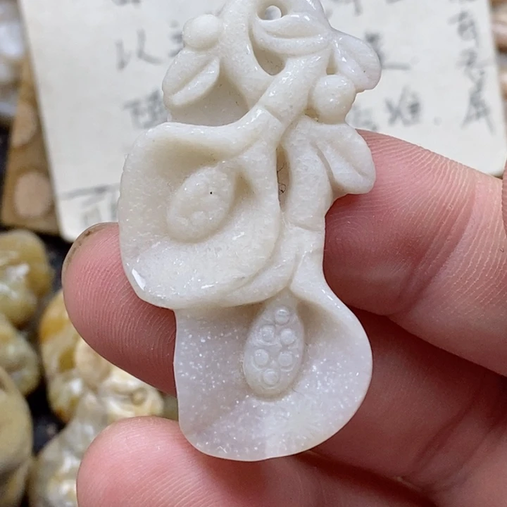 颈饰未镶嵌硅化珊瑚（珊瑚玉）有瑕