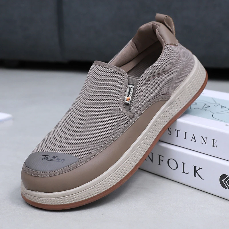 2025春秋新款休闲舒适透气单鞋男防滑耐磨轻便一脚蹬不累脚懒人鞋