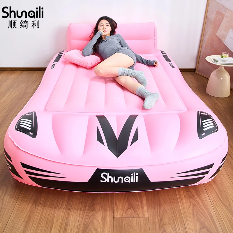 顺绮利户外露营充气床加高加厚靠背充气床家用单双人地铺气垫床垫