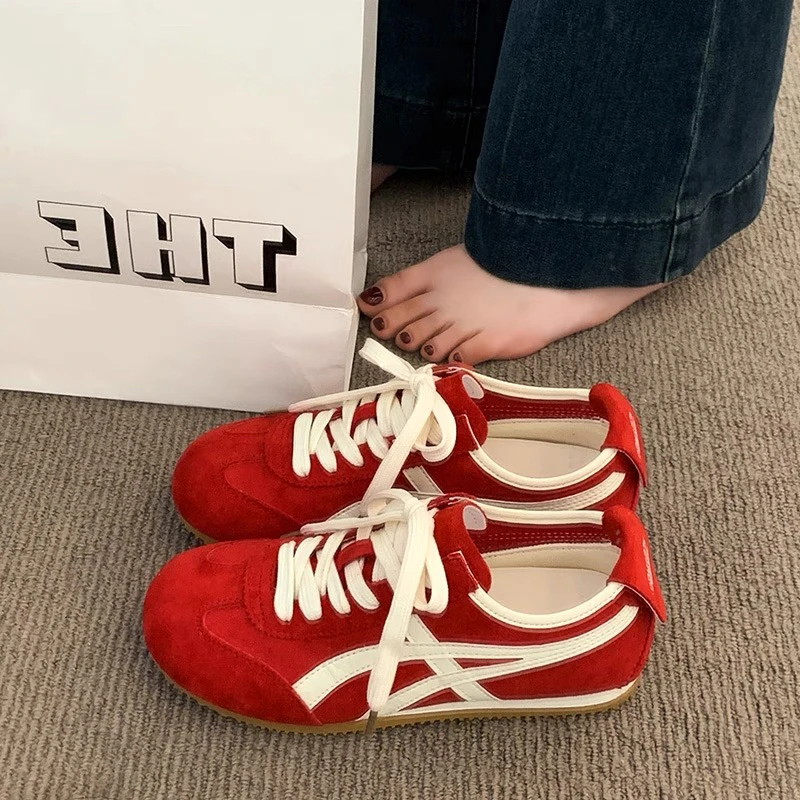 新疆跃哥鞋品 2025早秋德训鞋女单薄款红色百搭68065