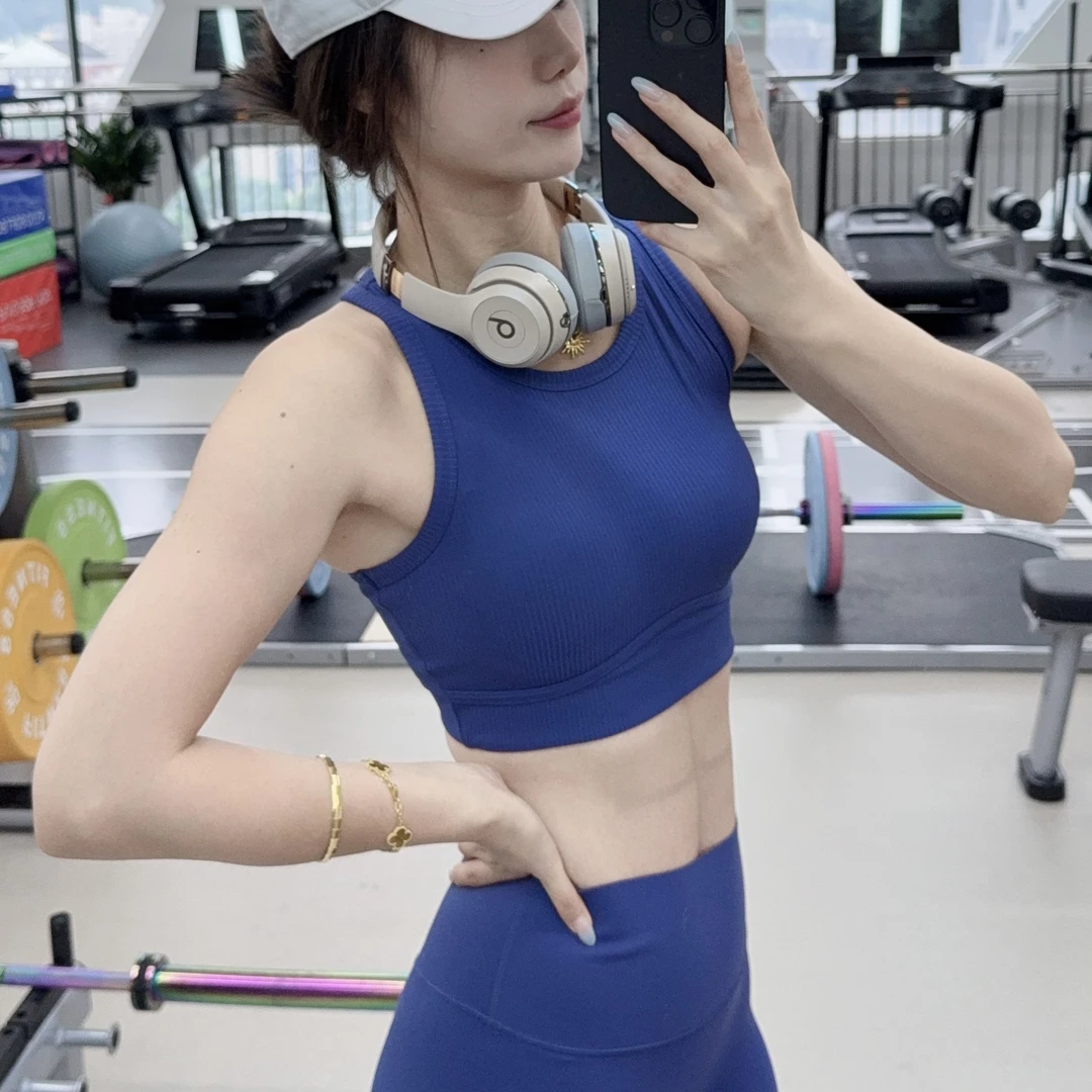 【套装】美式复古U型美背女运动背心带胸带可外穿健身训练内衣