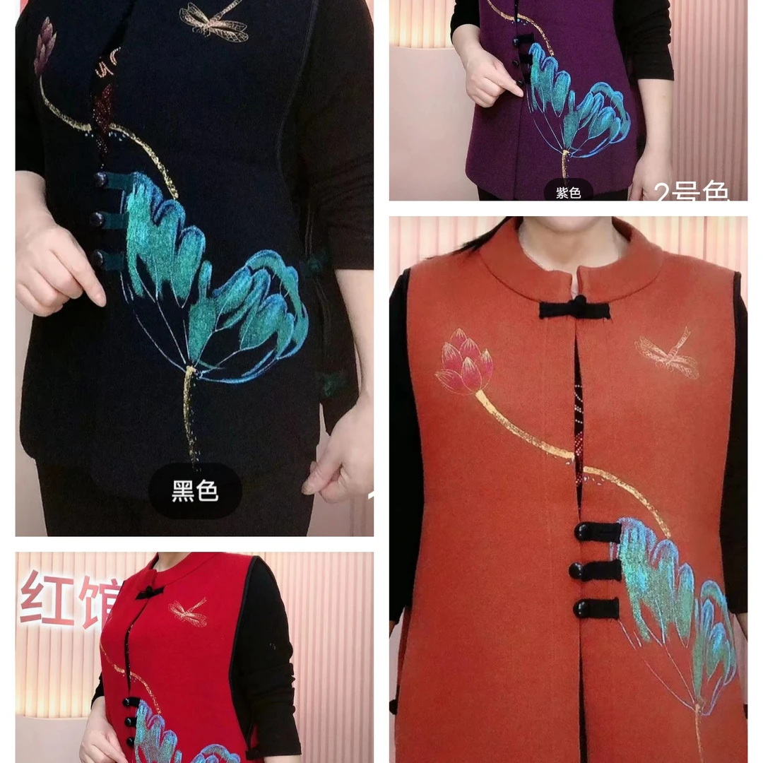 春秋宽松盘扣马甲