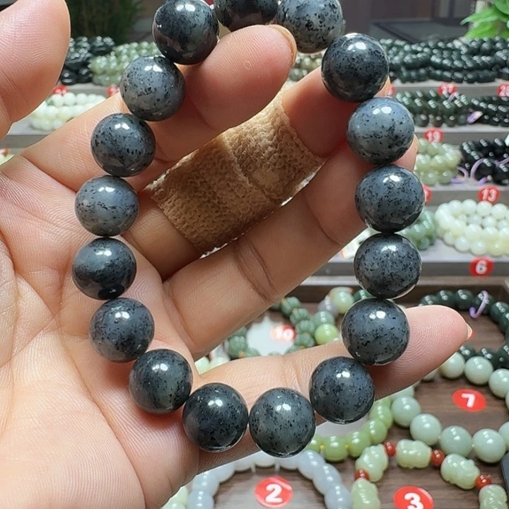 未镶嵌手链和田玉新疆青花卡12