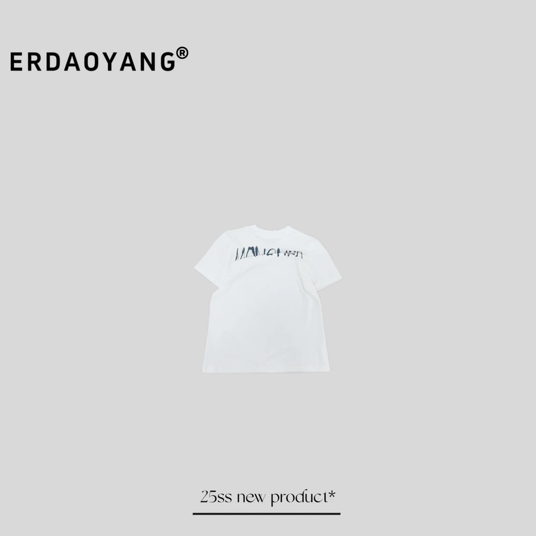 ERDAOYANG "水墨" 早春新款后背字母圆领短袖DX1087