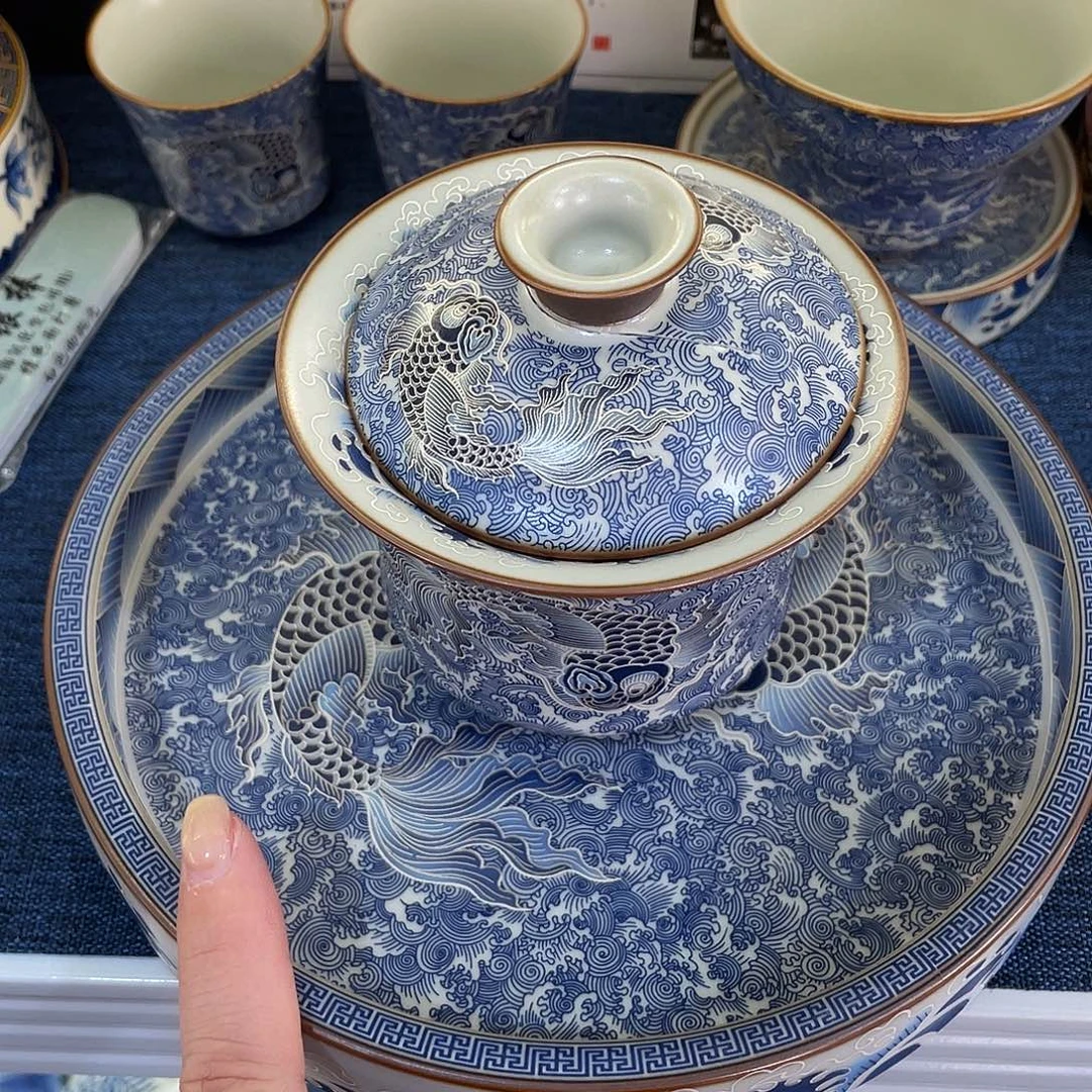 陶景德陶瓷盖碗茶具
