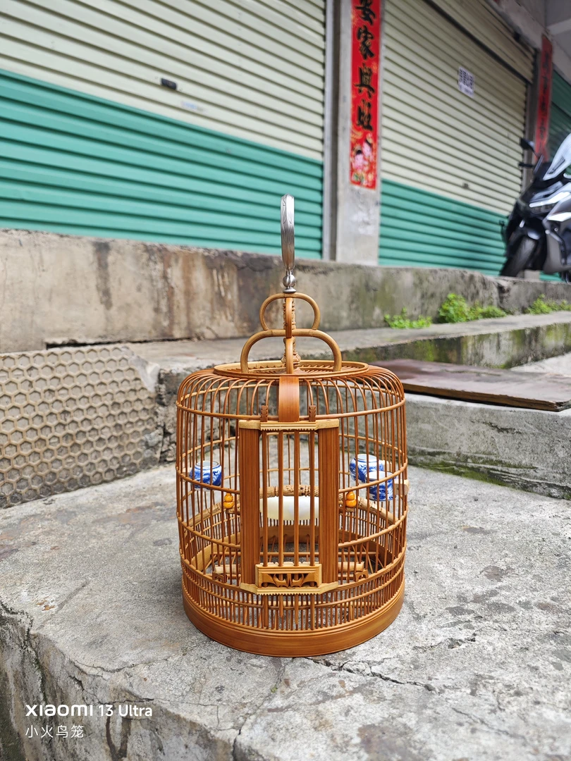 24公分贵州凯里老款笼绣眼鸟笼黄豆鸟笼牛角笼1.2丝距特色小鸟笼