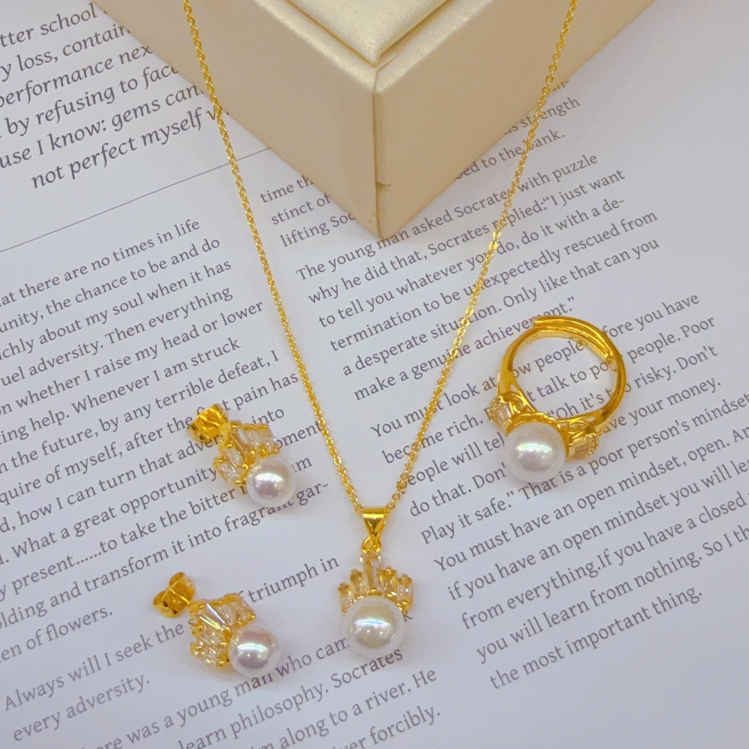 铜合金项链 新款三件套女款高档精美百塔女王百搭气质