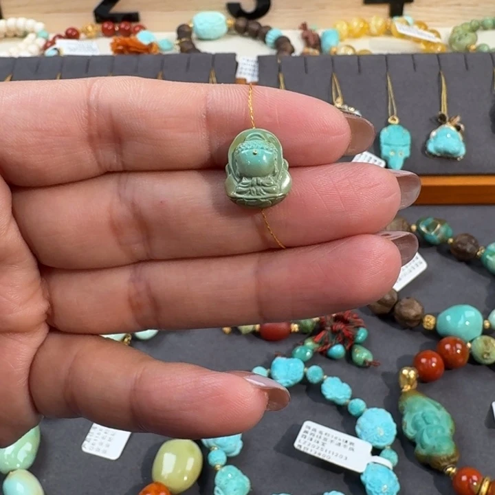 绿松石未镶嵌把件宝宝佛配饰