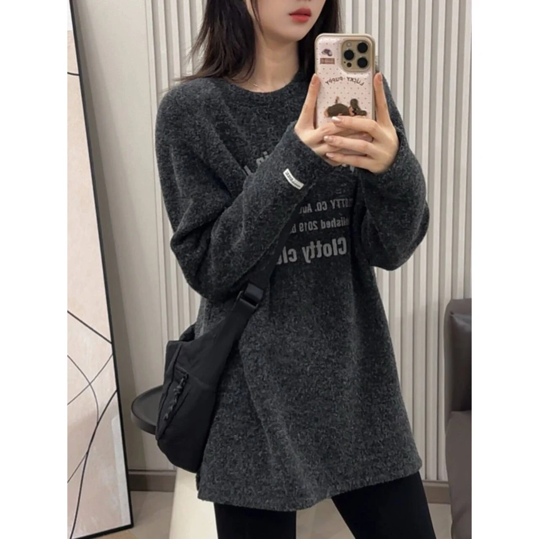 Y.M | 肖邦夜曲  慵懒宽松大版圈圈绒感复古做旧印花卫衣1503