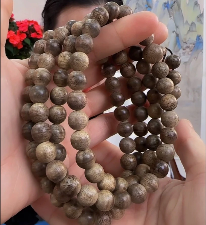 【Y-10mm多圈】海南沉香国香黄熟香黄油格野料清新淡雅多样性发一