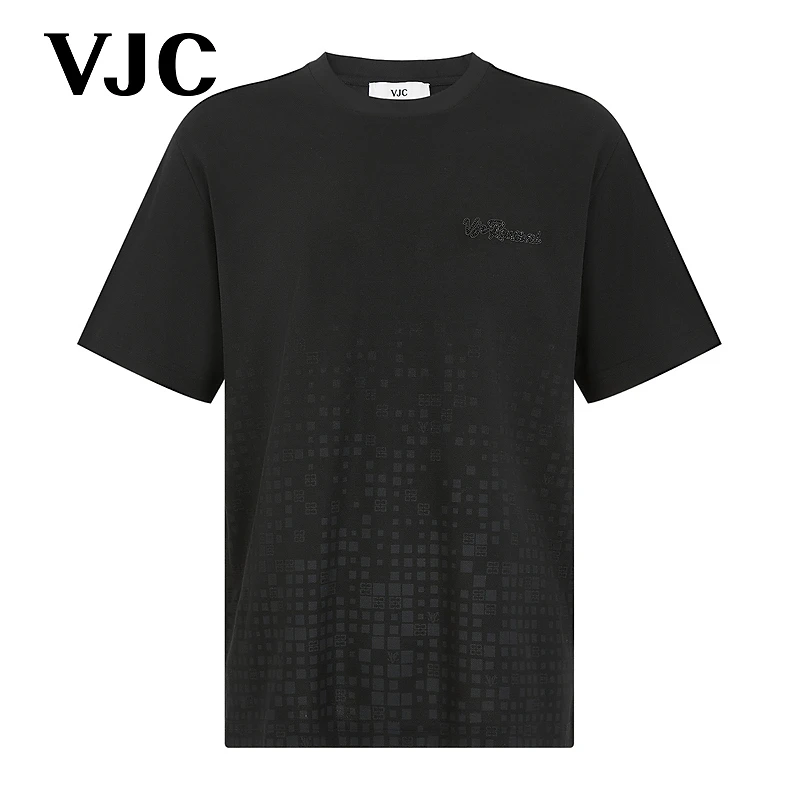 VJC/威杰思【专柜同款】2025秋季新款男装时尚刺绣T恤B25CA1001