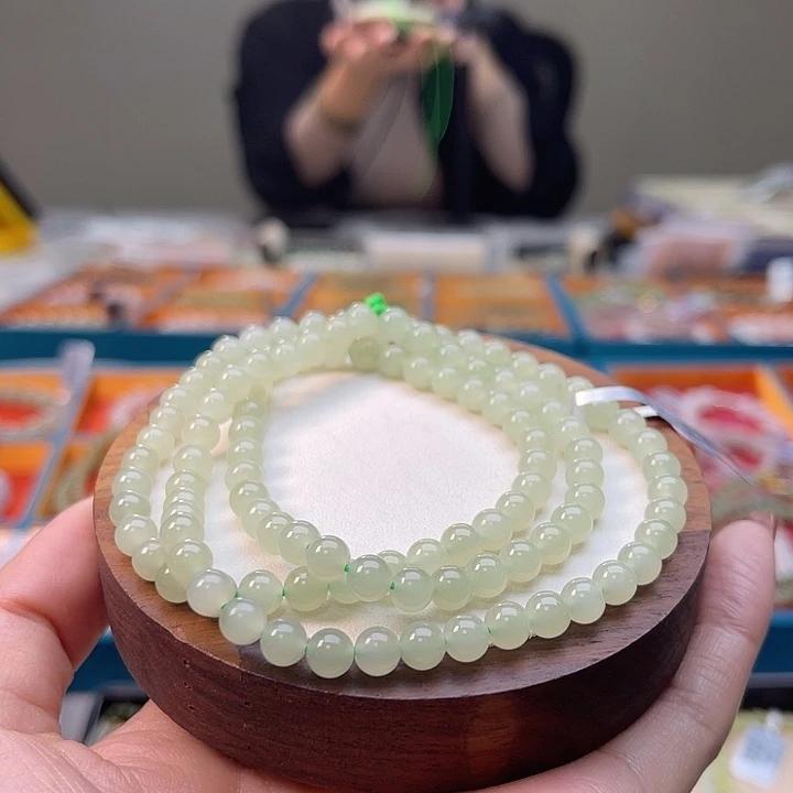 和田玉未镶嵌手串H21卡6