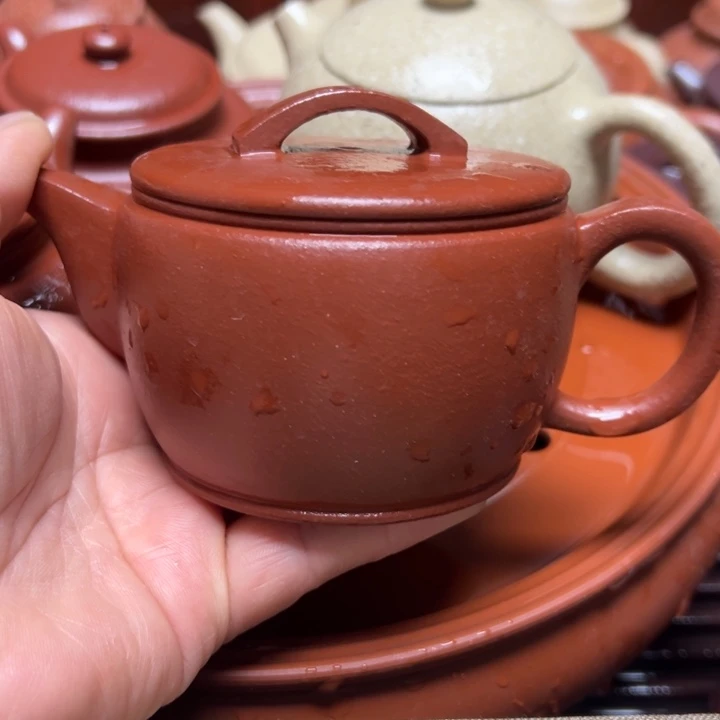 紫砂茶壶岁*宜兴原矿生砂生粉大红泥