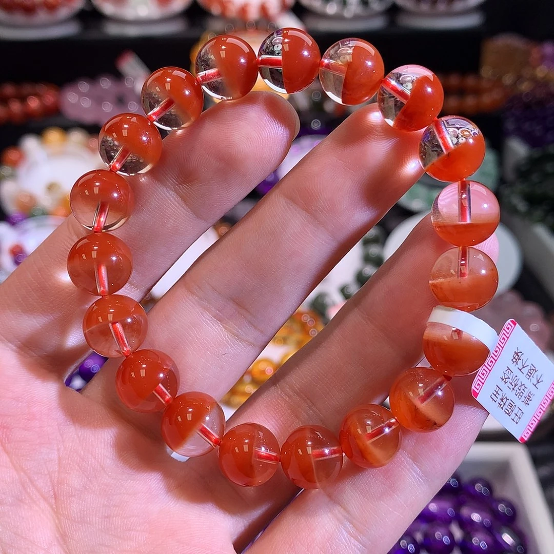 手链水晶未镶嵌红兔毛聚宝盆10.5+