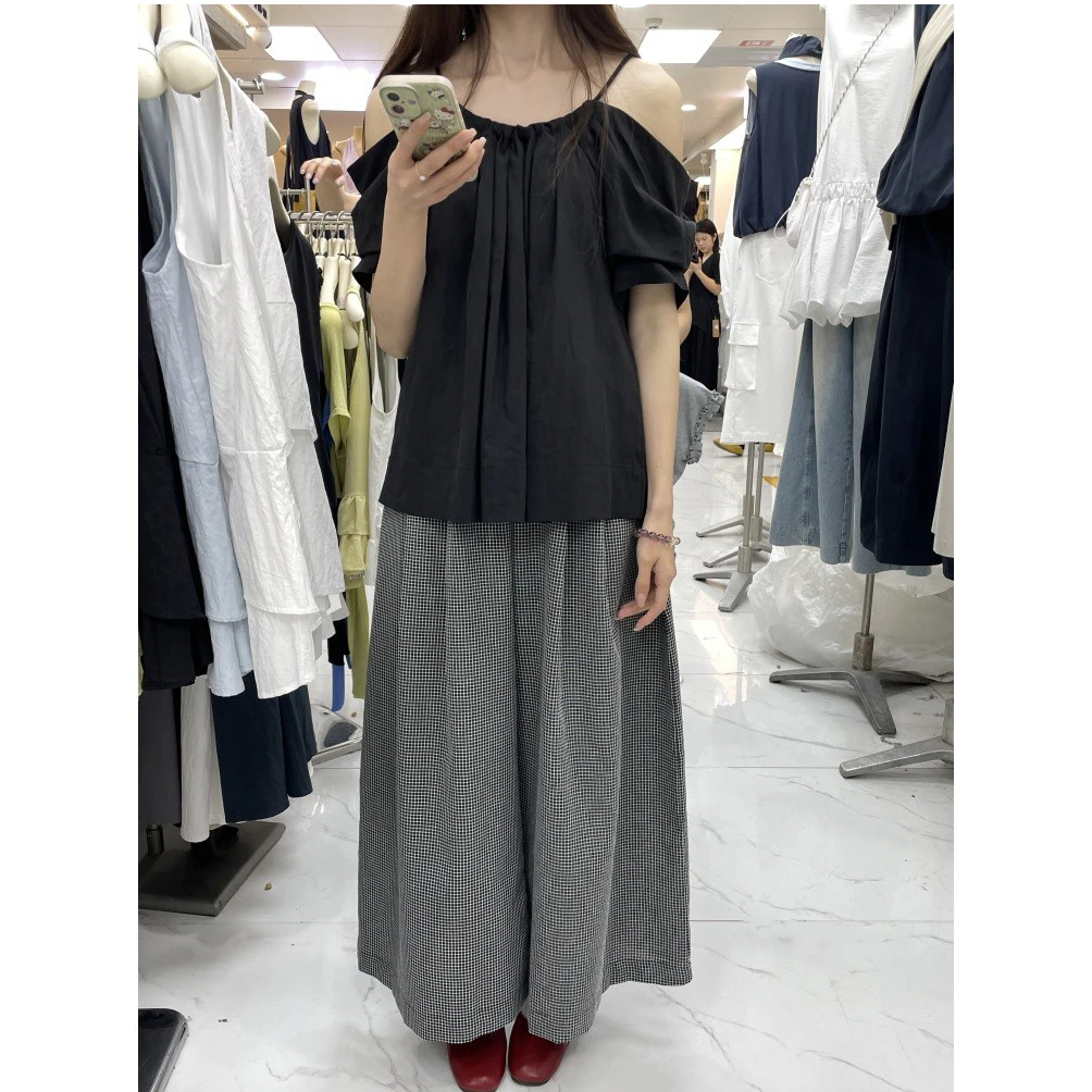 法式浪漫小上衣短袖衬衫女款2025新款韩系高级感露肩减龄遮肉小衫