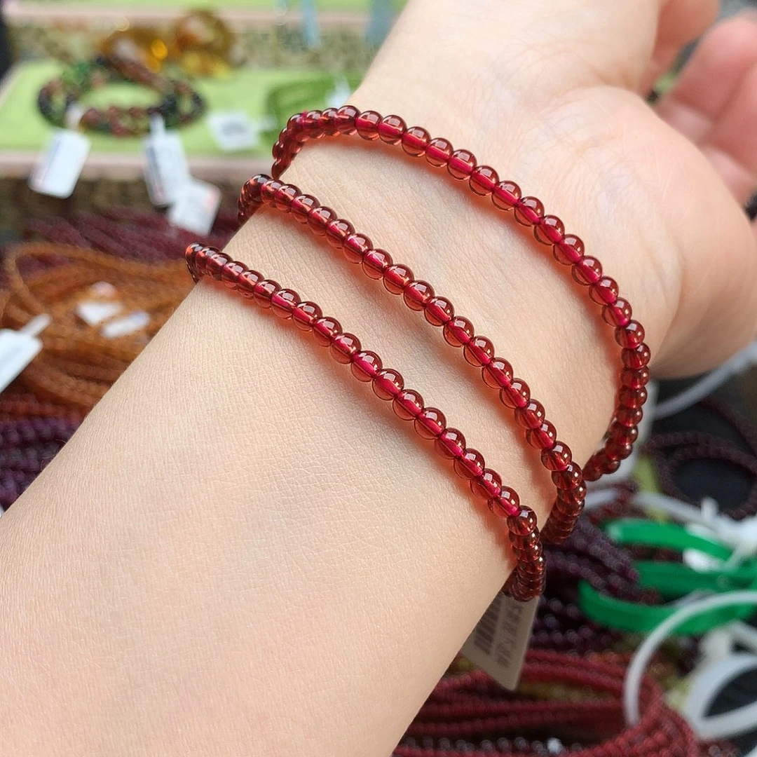 手串石榴石未镶嵌手串3.8