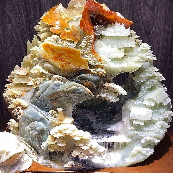 蛇纹石玉（覆膜）合金珠宝奇石