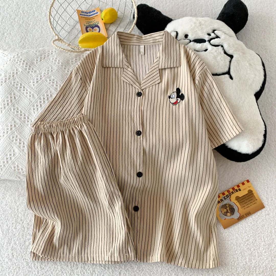 云朵棉睡衣女甜美可爱双短套装夏季新款简约休闲套装可外穿家居服