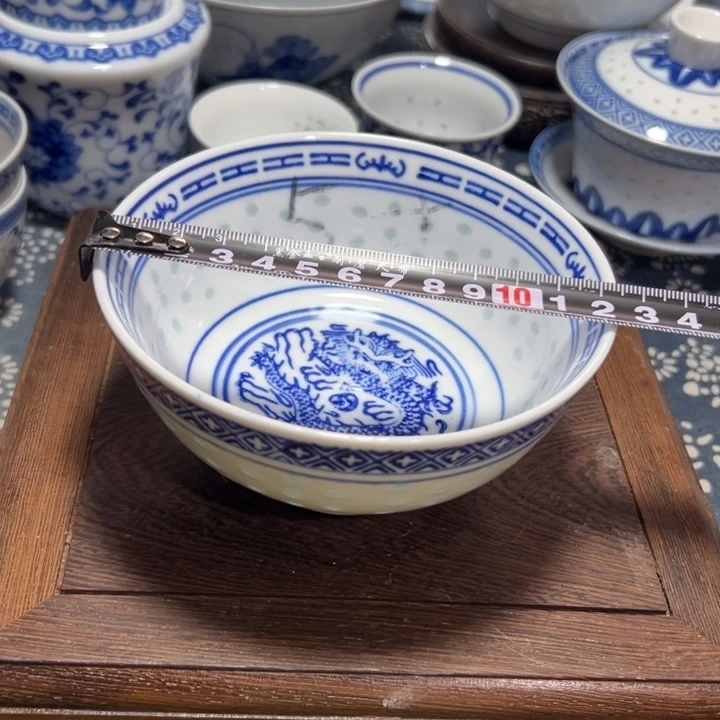 陶瓷青花玲珑5寸饭碗