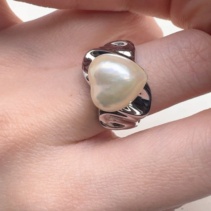拼合珍珠（马贝珠）戒圈银S925镶嵌