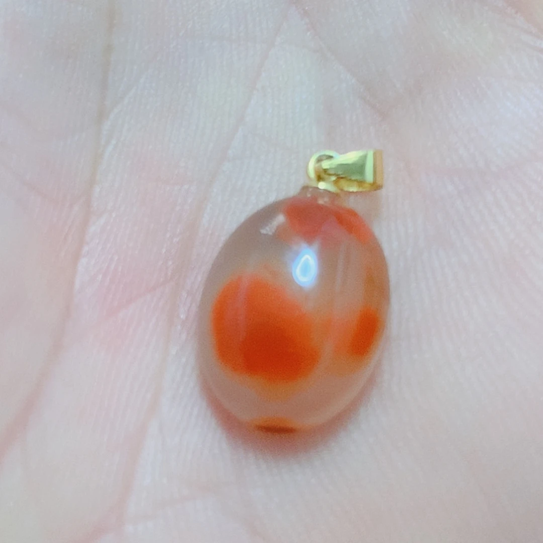 南红玛瑙银S925镶嵌吊坠(不含链)