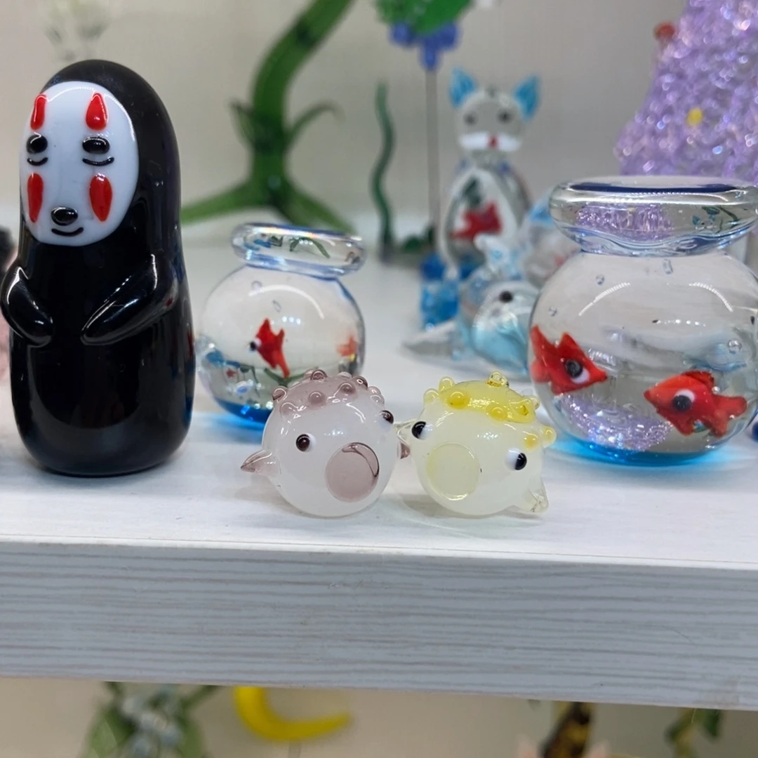 琉璃手工艺品一对