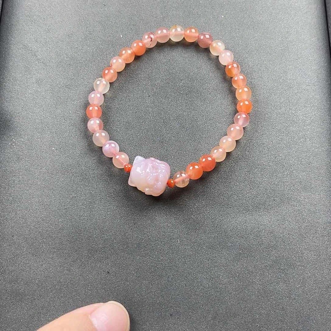 南红玛瑙未镶嵌珠宝奇石单圈5