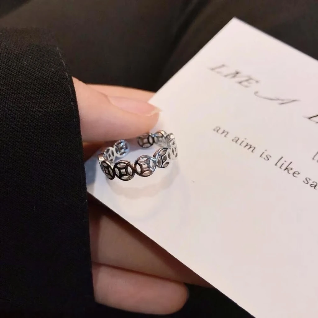 足银戒指 精工设计款钱多多戒指