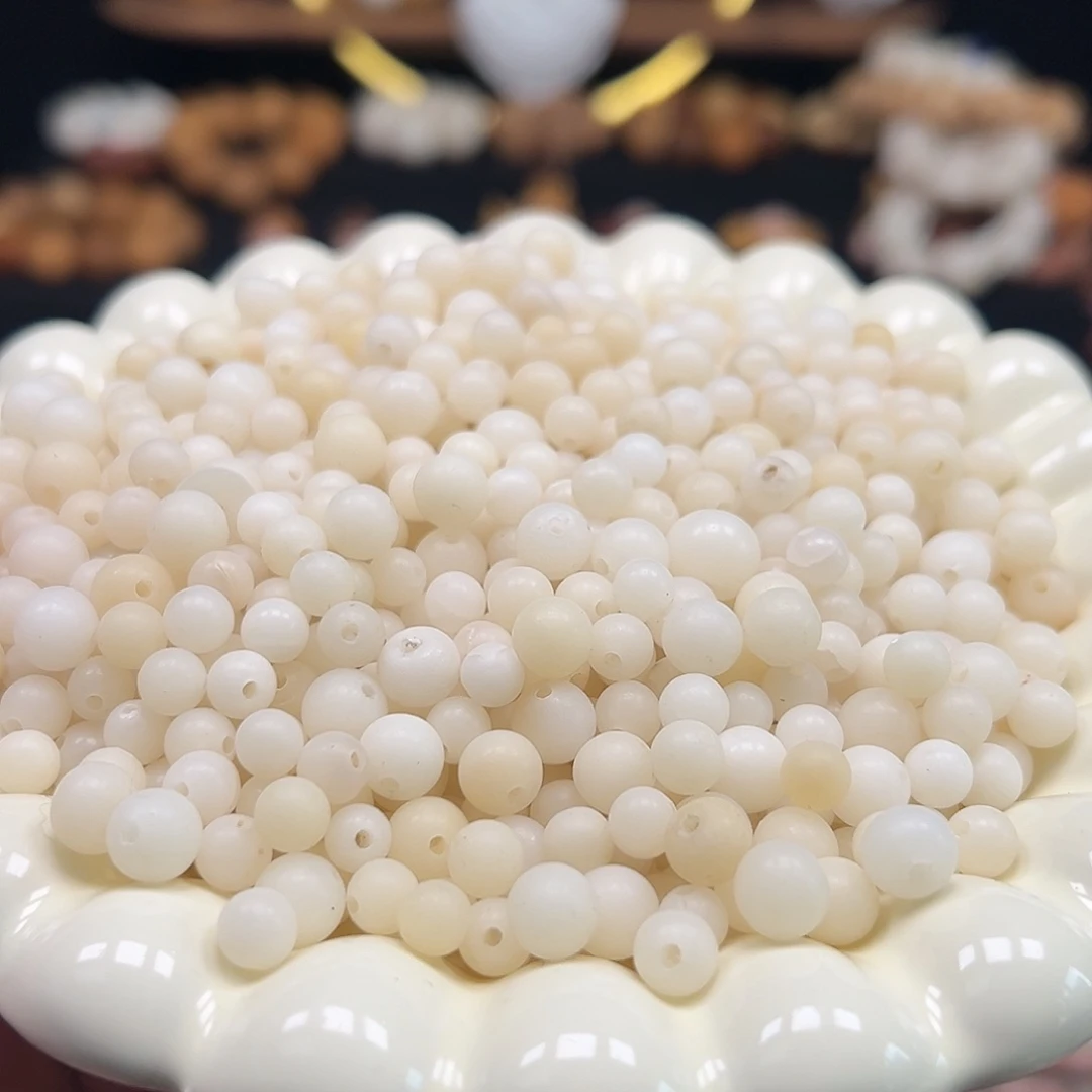 菩提根/象牙果手串瑕疵小白圆混500颗