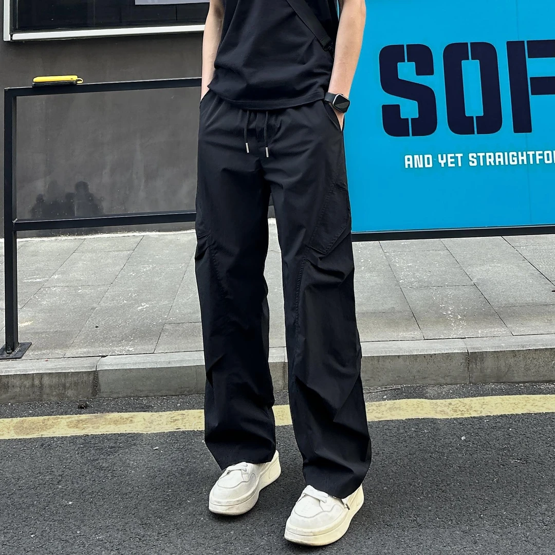 2025新款褶皱感潮流夏季速干直筒宽松休闲裤户外长裤男女通用