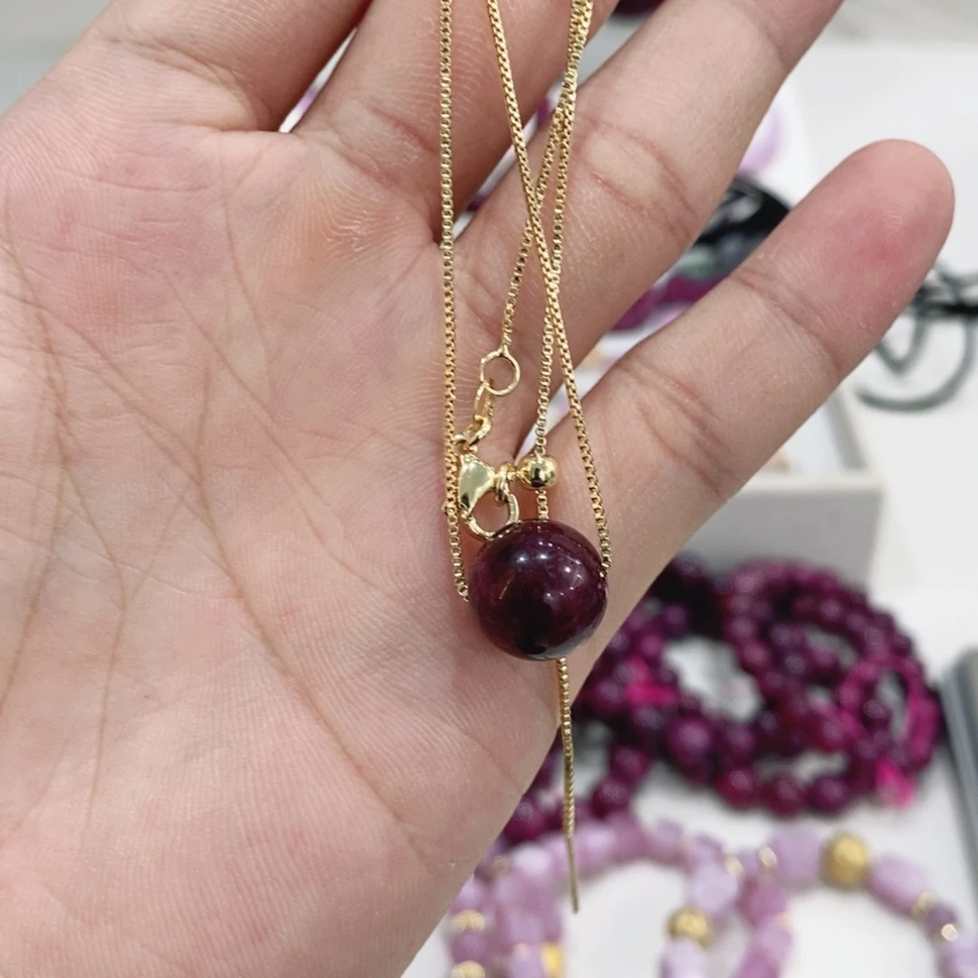 银S925镶嵌红宝石吊坠