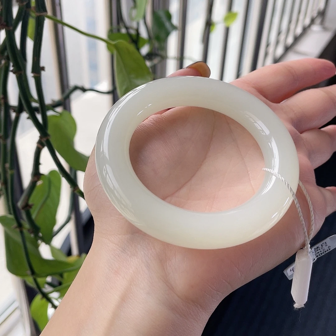 和田玉未镶嵌手镯胖圆儿荔枝肉 孤品单只 不包容