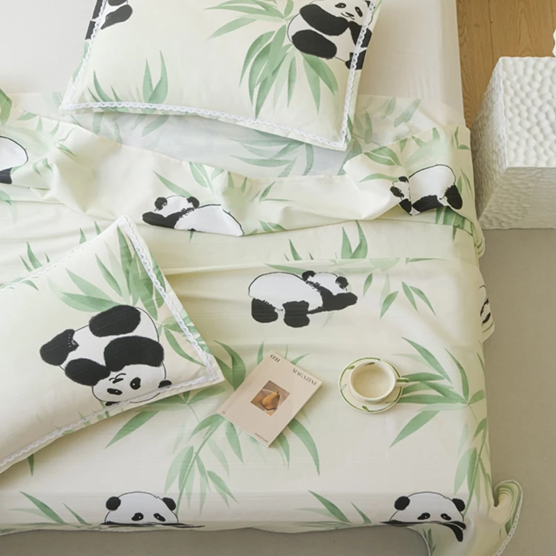 新款三枚缎卡细纱花边款老粗布床单三件套四季通用亲肤加密可裸睡