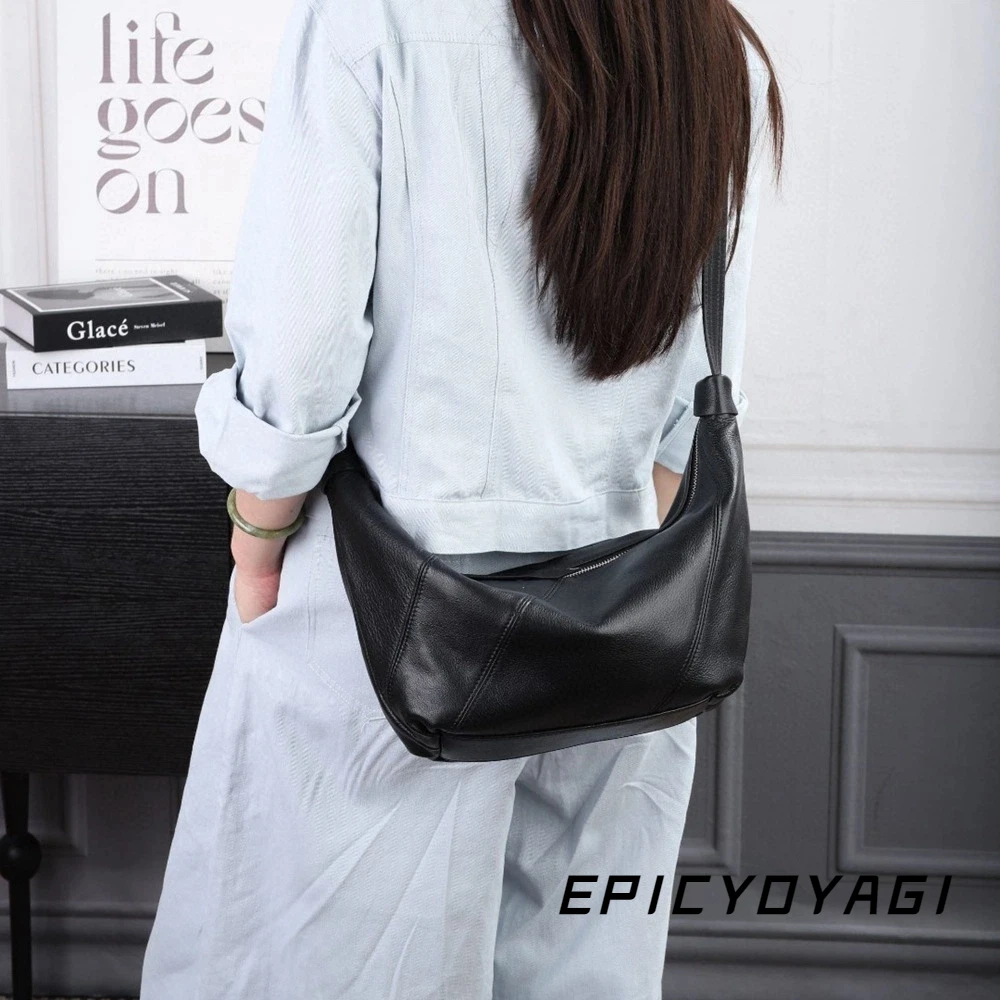 【牛角包斜挎】2025新款头层牛皮轻奢百搭时尚休闲单肩斜挎包包女款