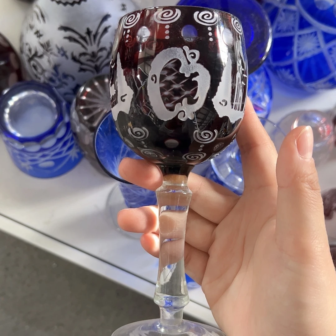 水晶玻璃高脚款微瑕一个