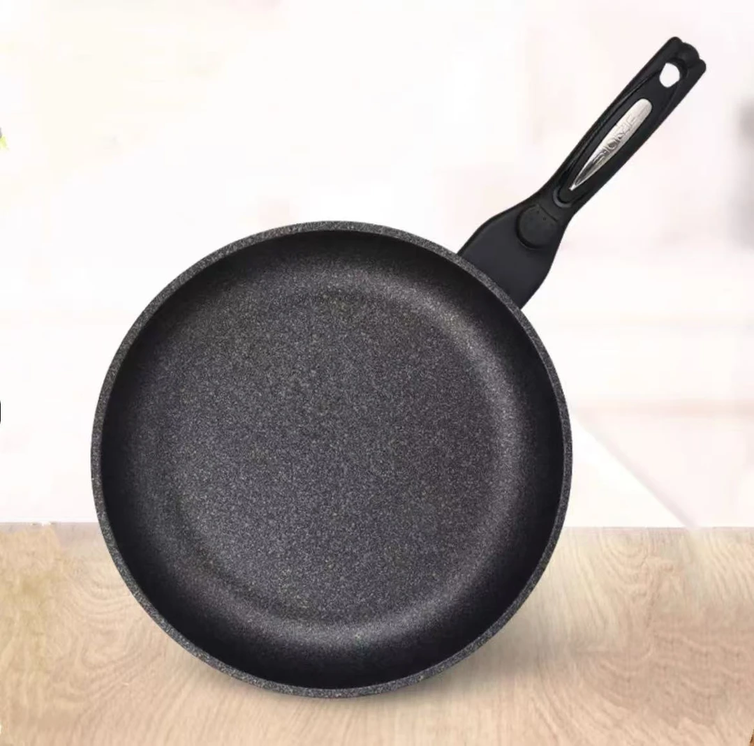 韩国麦饭石平底煎锅炒锅30cm单锅不带盖