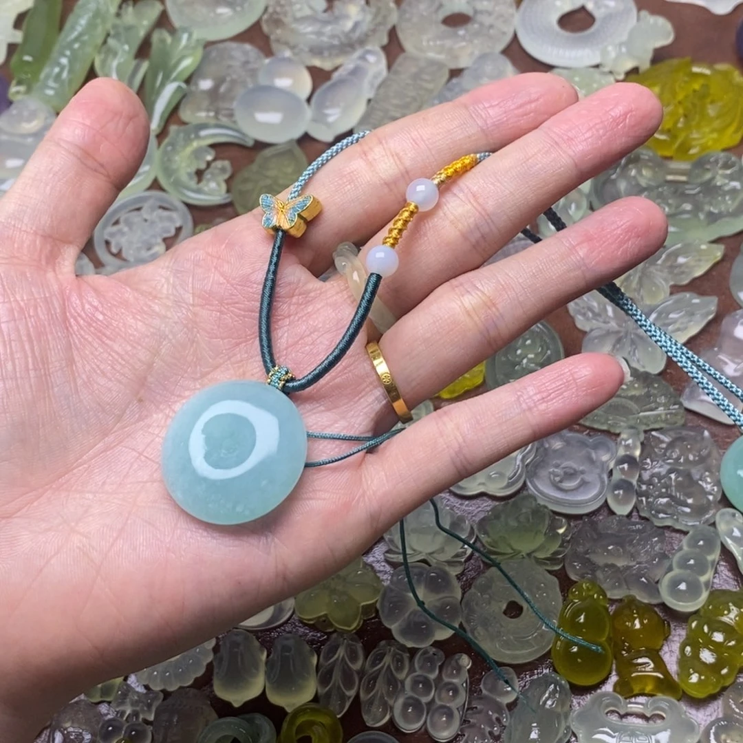 蛇纹石玉合金项链