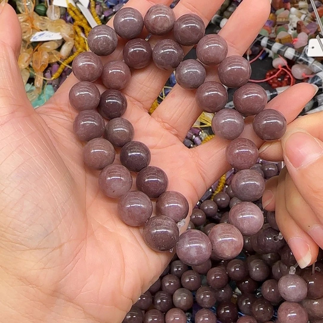 玛瑙/玉髓合金珠宝半成品紫玉髓12mm一条