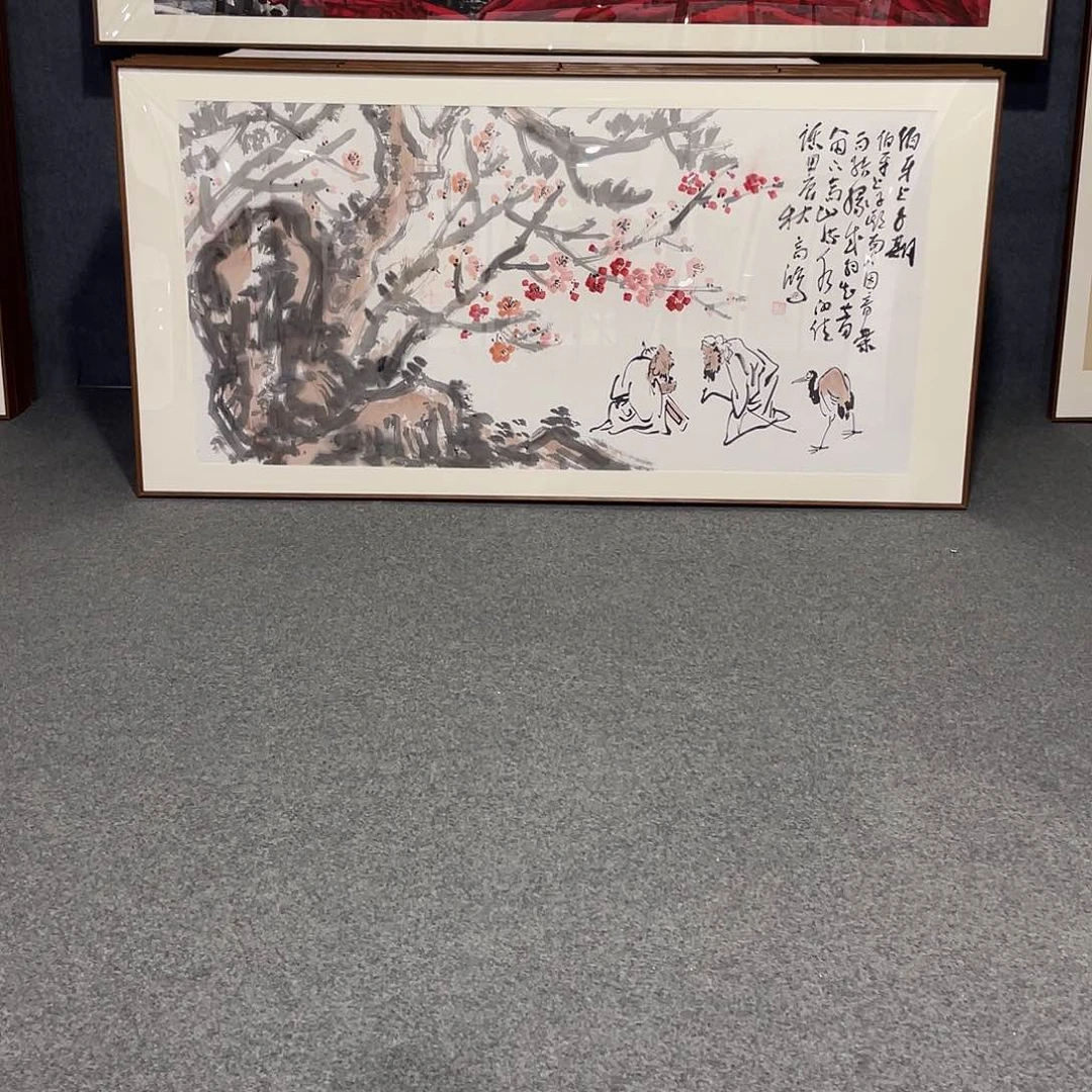 国画手绘作品带框