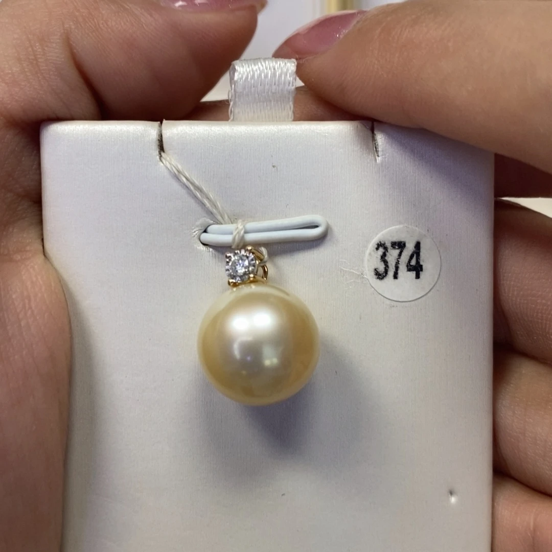 吊坠(不含链)18K金镶嵌海水珍珠