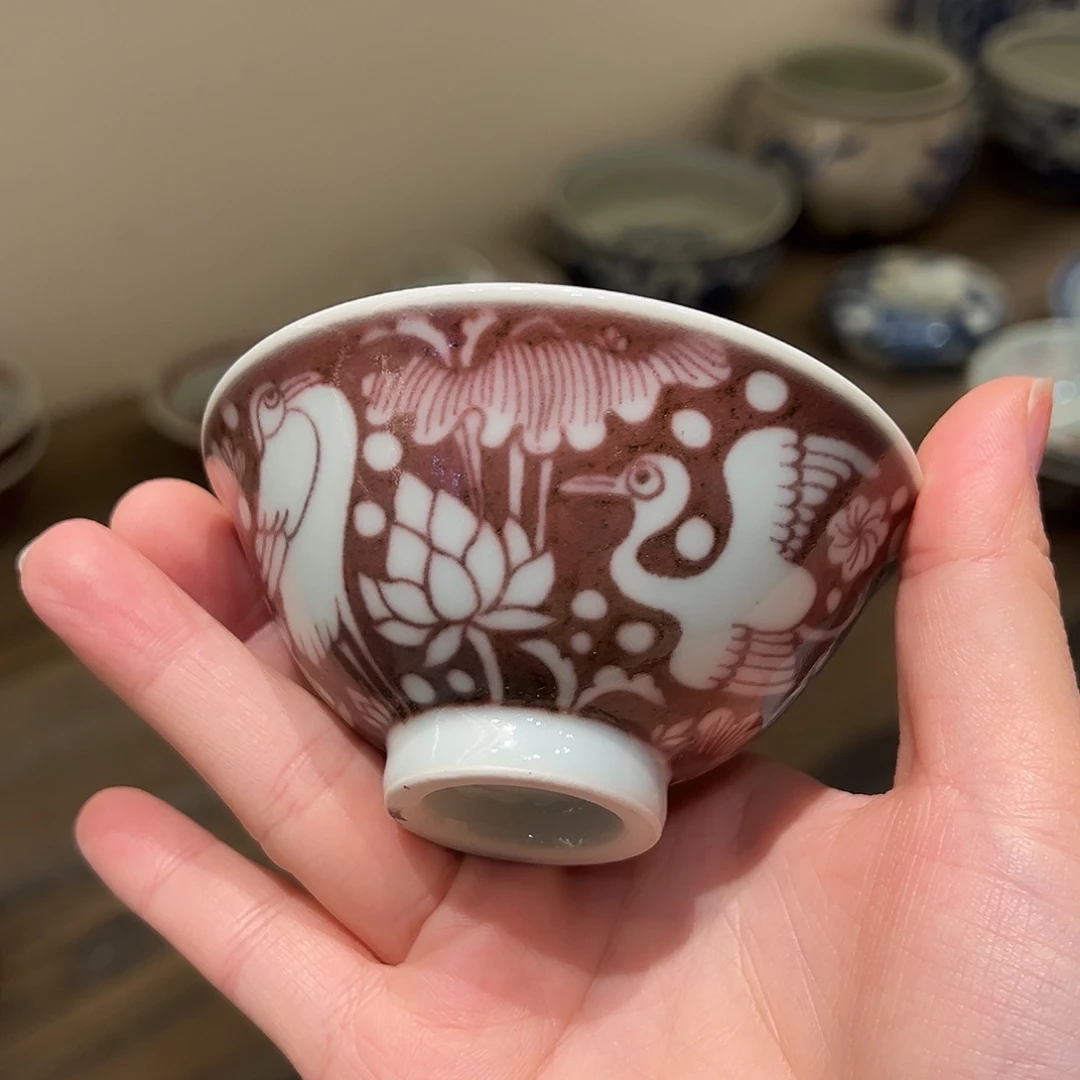 畅怀堂原矿釉里红杯杯杯杯